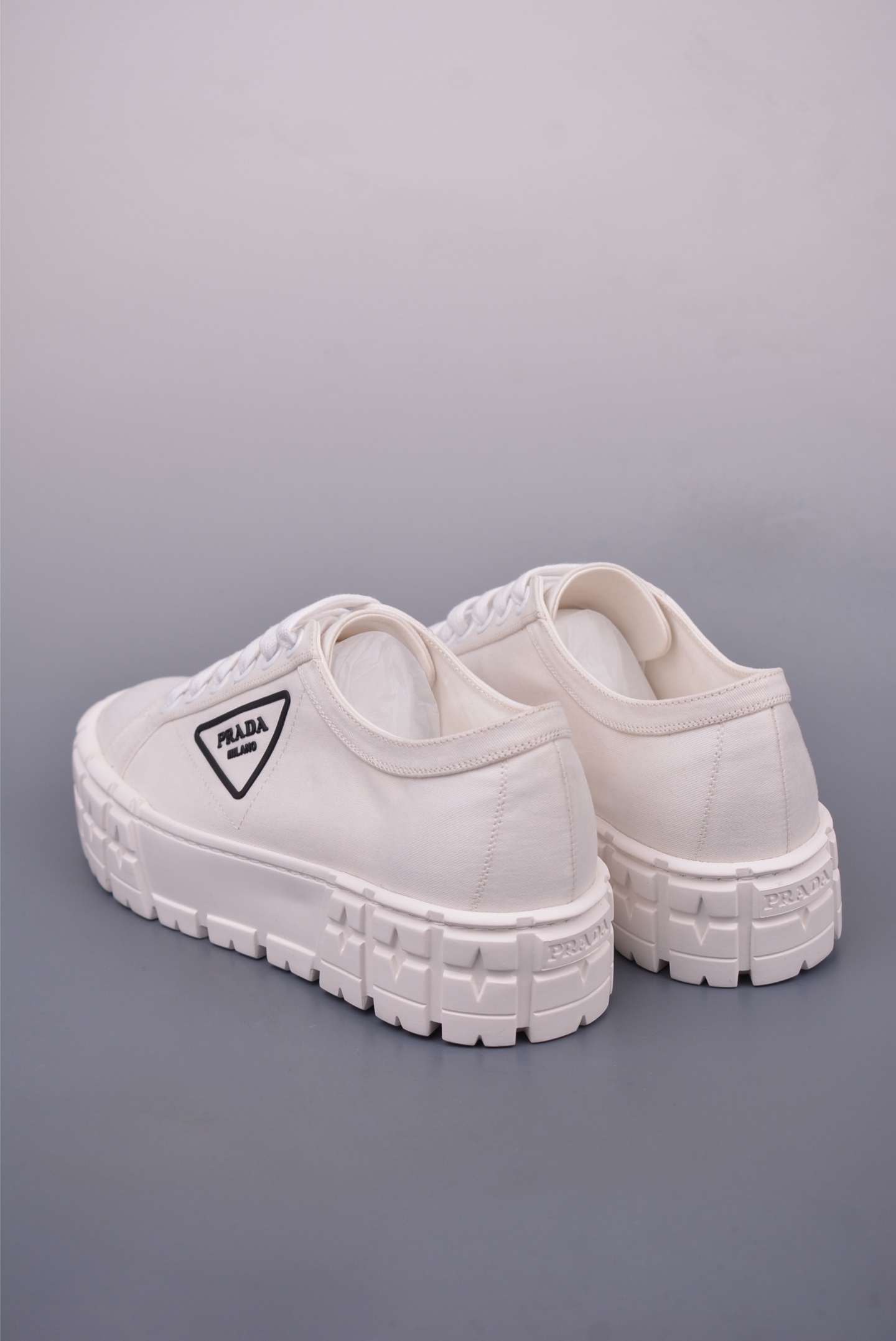 Prada Nylon Gabardine Low Sneakers Canvas White SPAZZOL