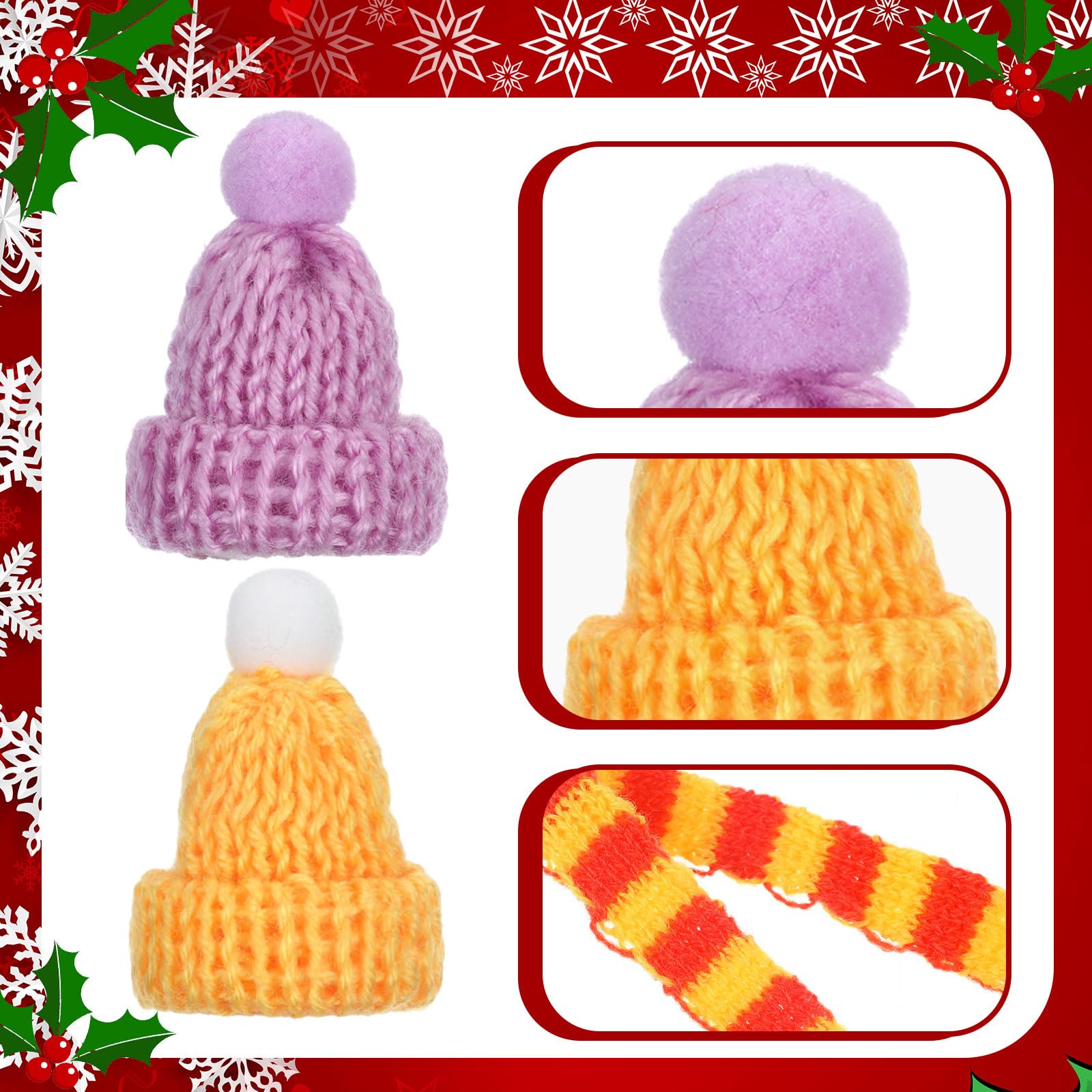 🔥Last Day 50% OFF🔥24/48/72/96 Pcs Mini Christmas Hats and Mini Scarf Set