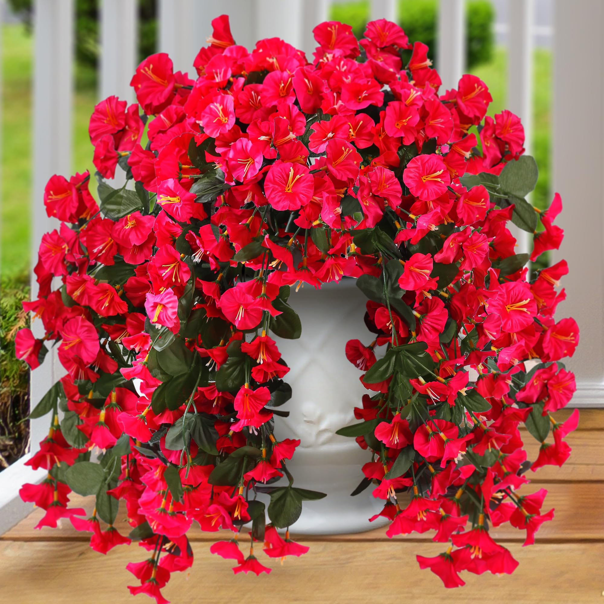 🔥Last Day 49% OFF🔥4PCS Faux Silk UV Resistant Realistic Morning Glory Trailing Vines
