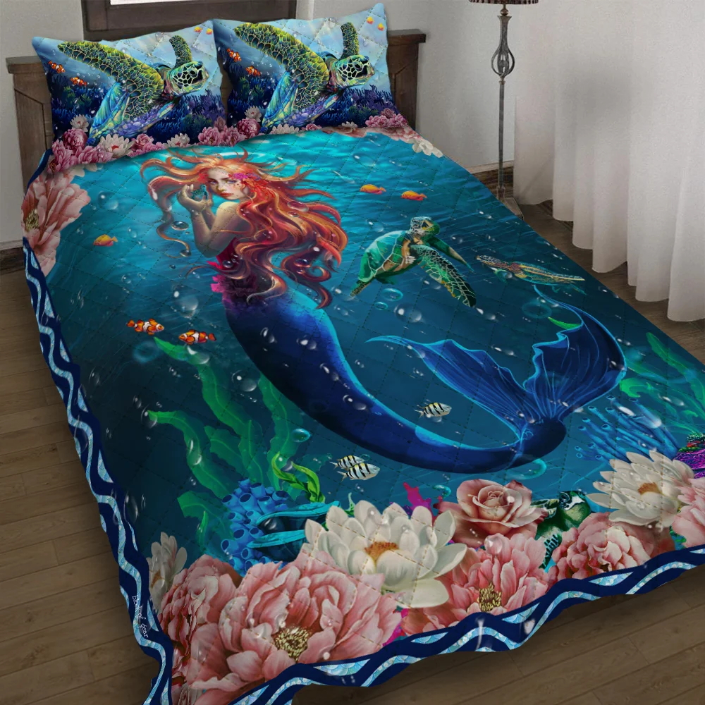 Into The Ocean Mermaid Quilt Bed Set