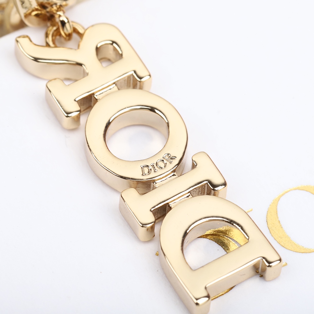 Dior chain letter earrings