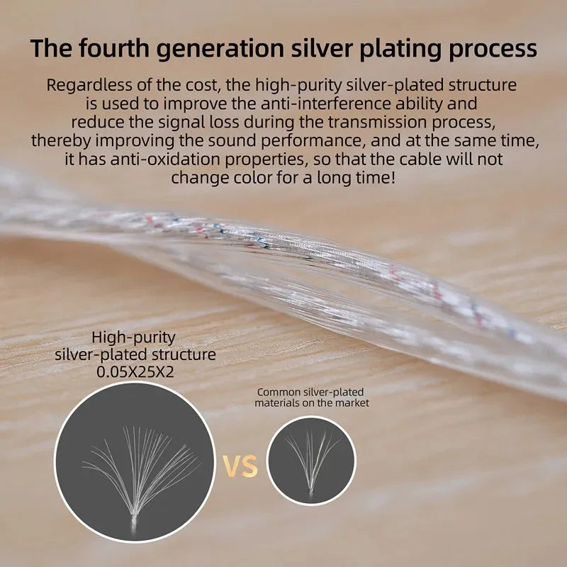KZ Type-C OFC Silver-Plated Cable - Premium Audio Connectivity