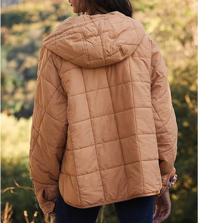 Solid Color Hooded Cotton Jacket Foldable Long Sleeve Coat