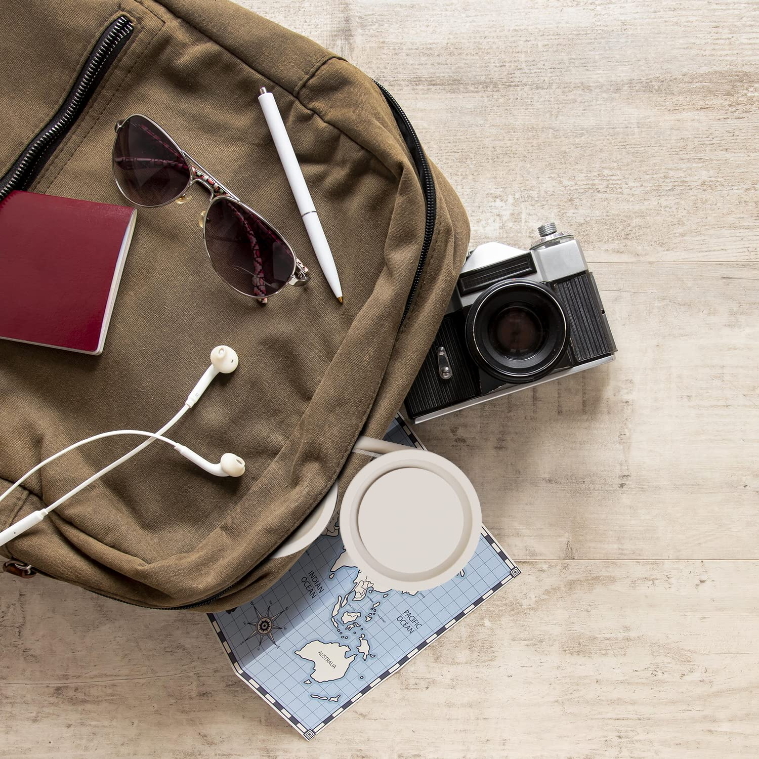 Khaki Portable Neck Fan