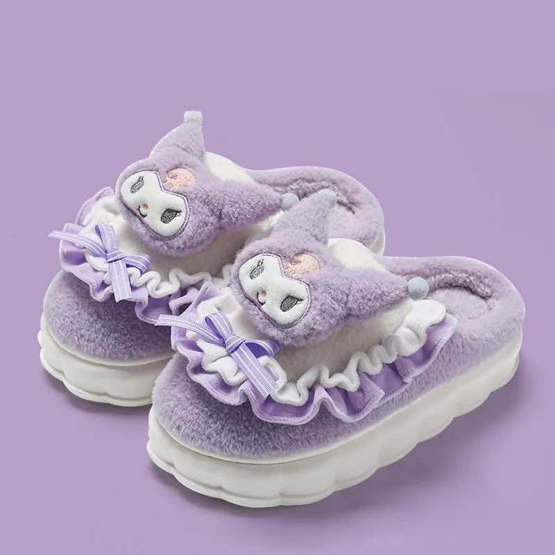 Cute cartoon plush cotton slippers