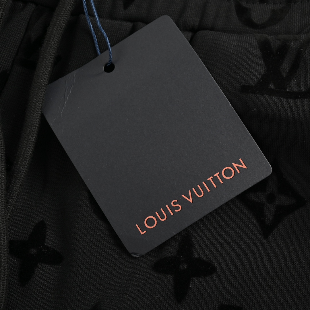 Louis Vuitton 24ss monogram flocked full print logo shorts