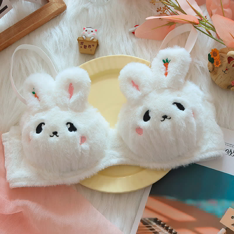 Kawaii Bunny Embroidery Plush Lingerie Set