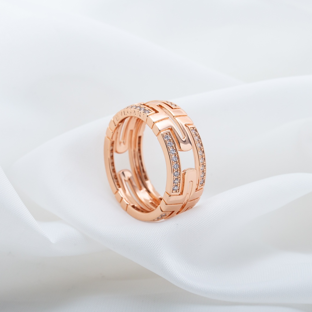 Bulgari Hollow Diamond Ring
