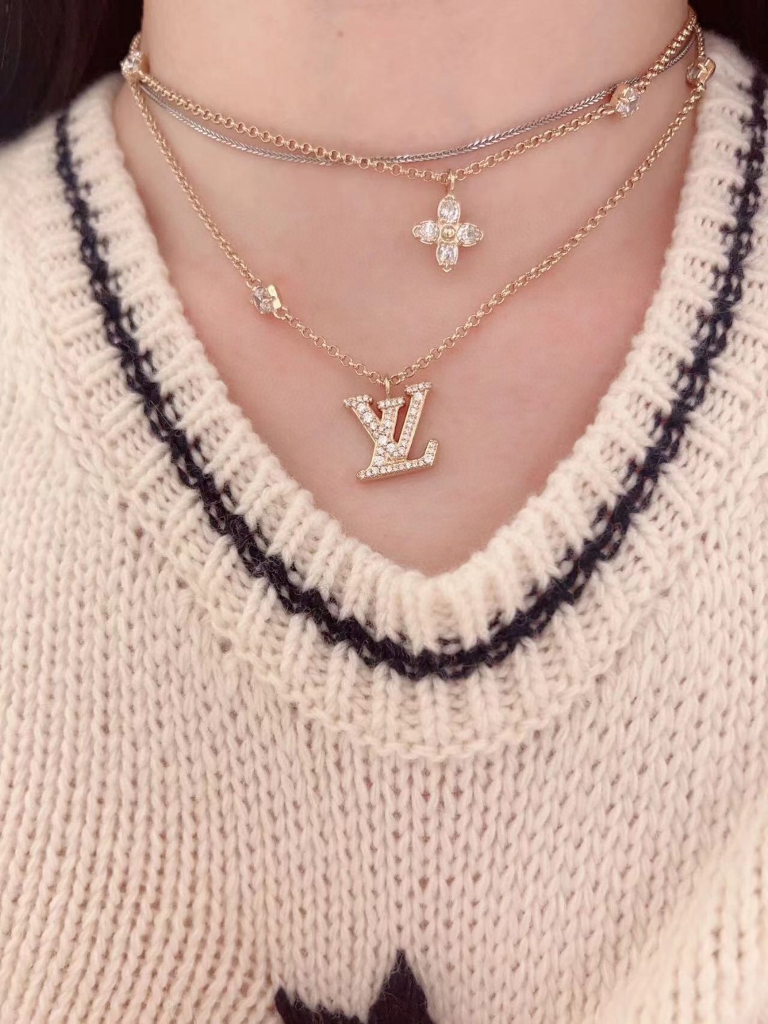 Louis Vuitton Diamond Double Necklace