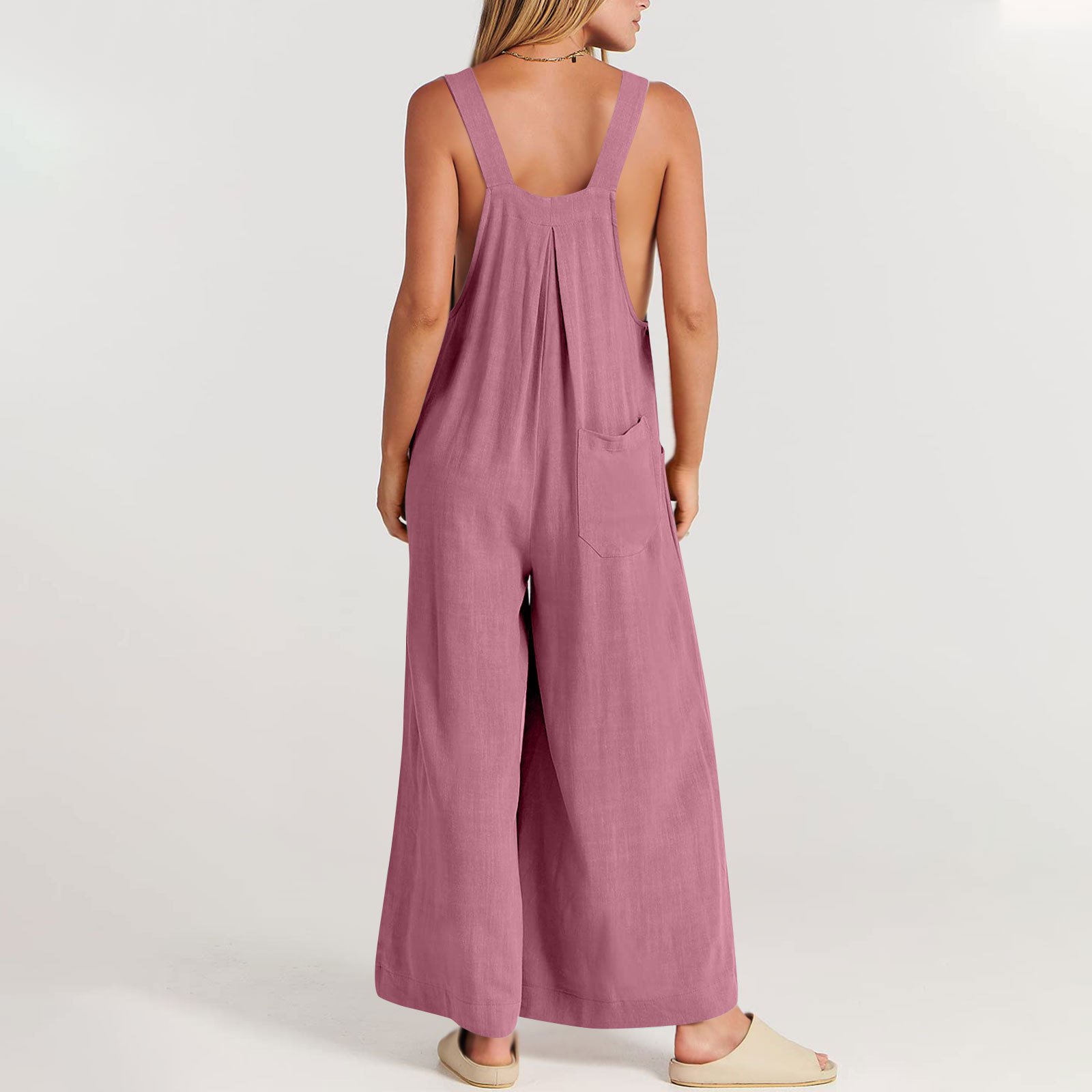 Spring Hot Sale🔥Women's Sleeveless Wide Leg Jumpsuit with Pockets   (Buy 2 Free Shipping)