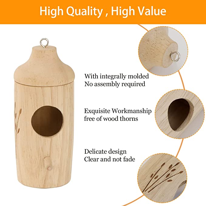 🔥Last Day Promotion-[SAVE 50% OFF]--Handmade Wooden Hummingbird House-Gift for Nature Lovers