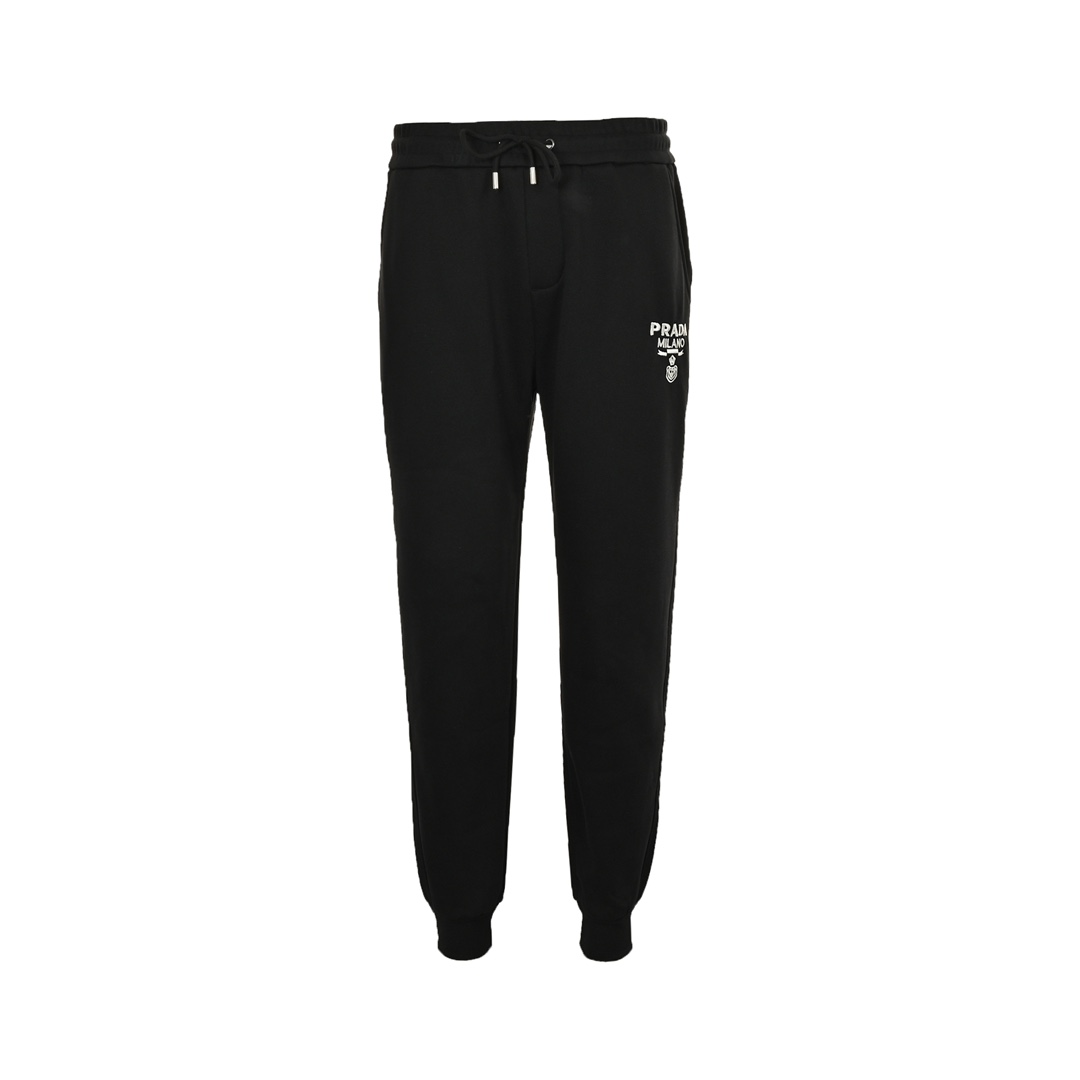 Prada 24Fw classic embroidered logo nylon pocket triangle label plus fleece trousers