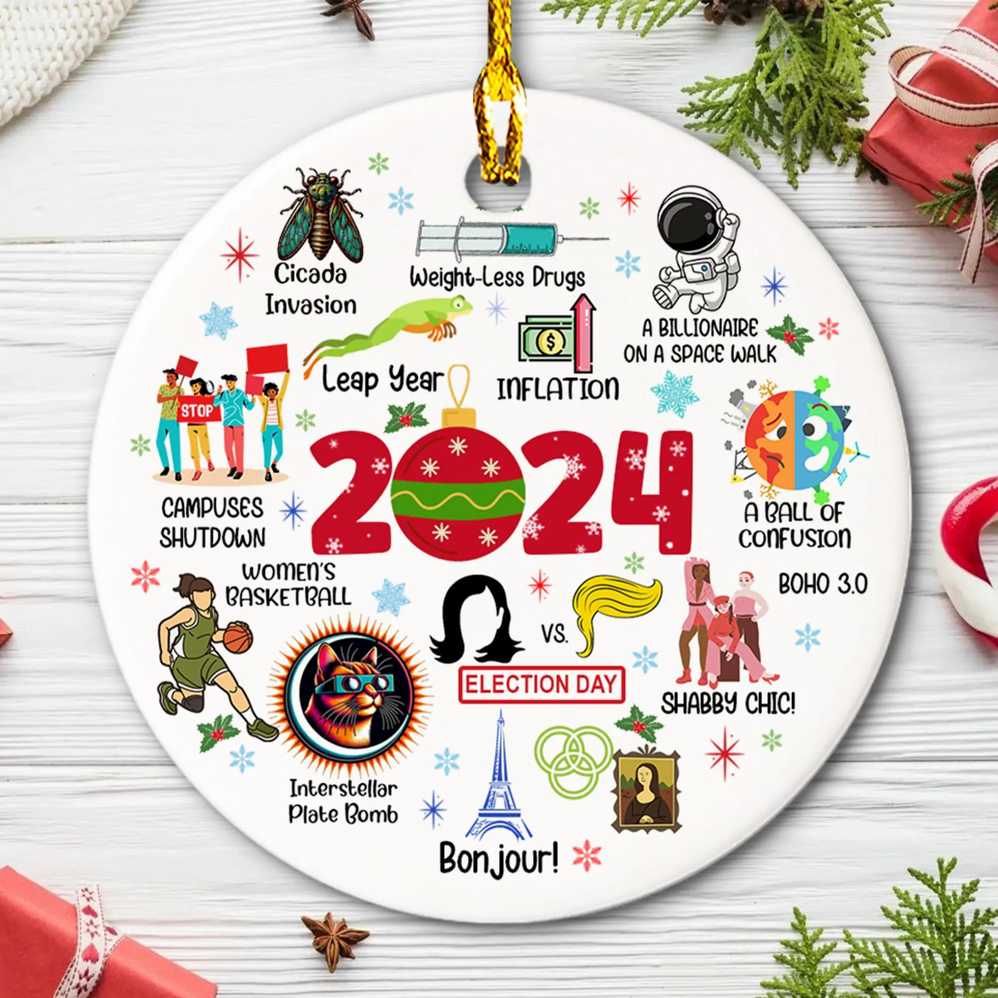🎄Early Christmas Sale 49% OFF🎄2024 Notable Events Christmas Ceramic Ornament