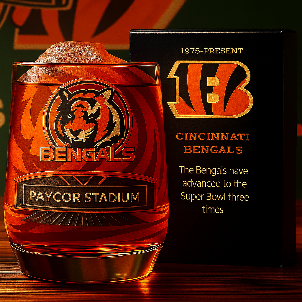 Cincinnati Bengals Whiskey Glass