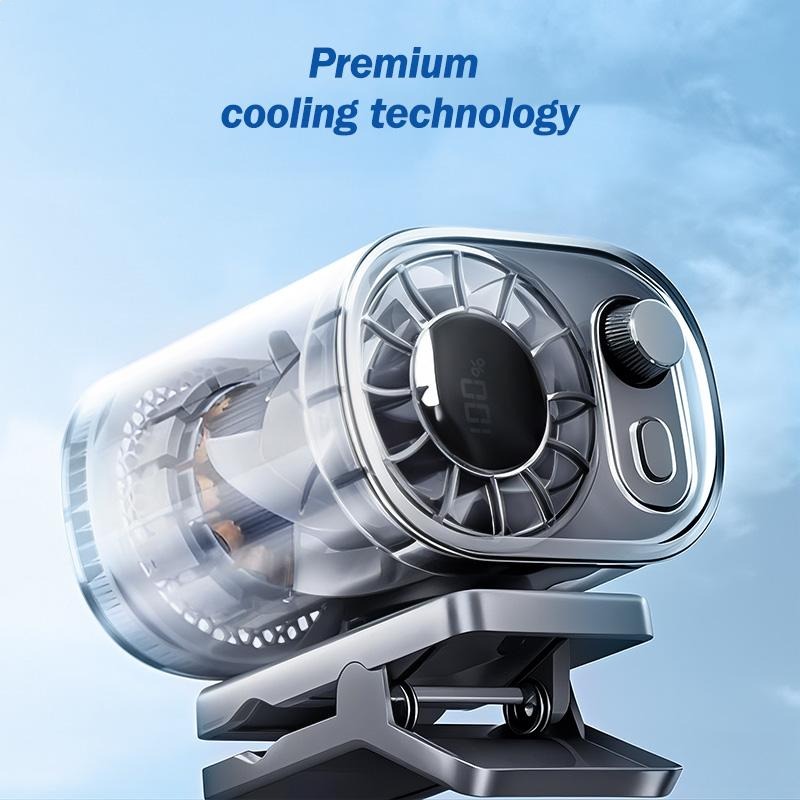 💥ON SALE💥Rechargeable 360° Rotation Car Clip On Fan with LED Display - 100 Speeds Adjustable