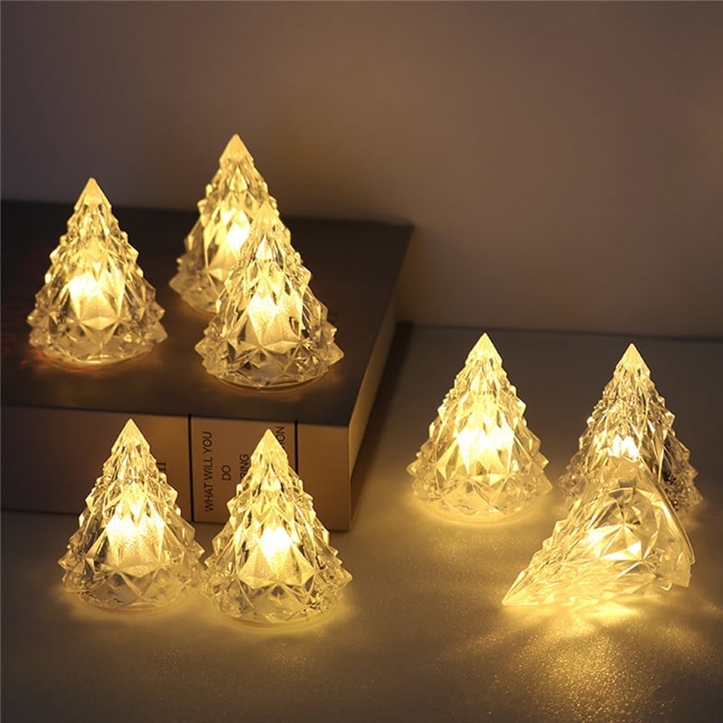 49% OFF—Night Light Crystal Mini Christmas Tree Light Flameless LED-(BUY 4 FREE SHIPPING)
