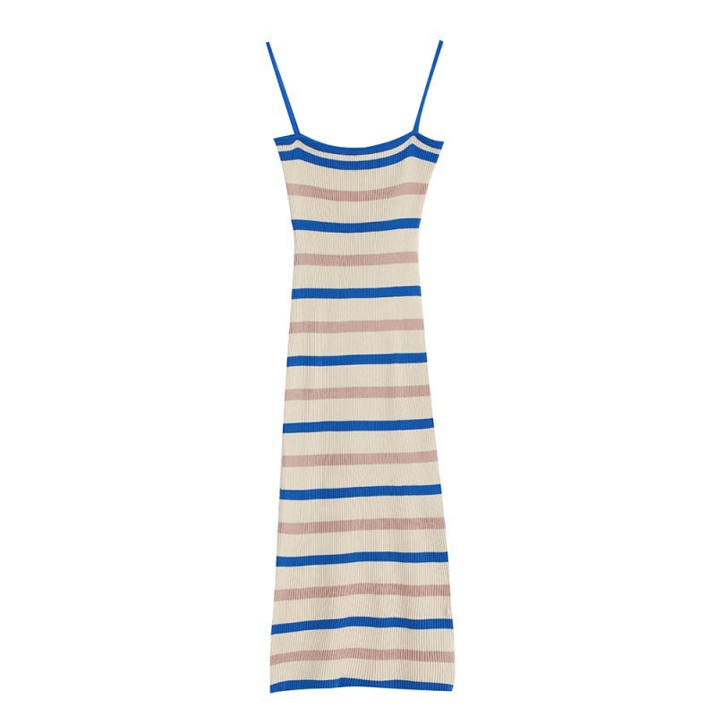 Women's Striped Knitted Sling Dress