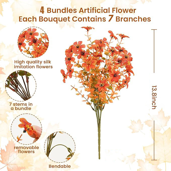 ⚡Flash Sale⚡ Artificial Mums Flowers Outdoor，UV Resistant