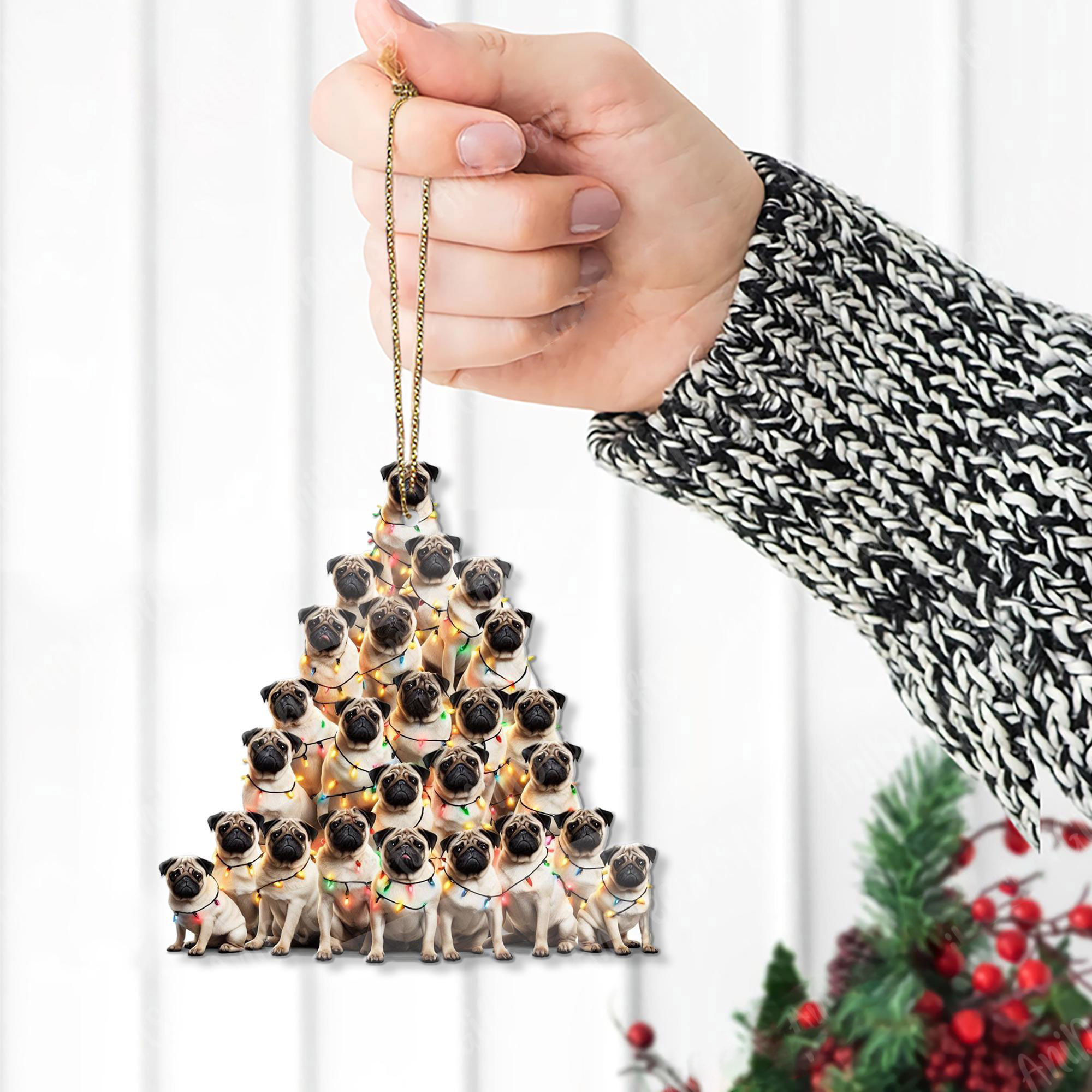 Pug Christmas Tree Oranment