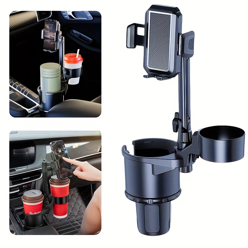 3 In1 Cup Holder Phone Mount For Car, Car Cellphone Large Adapter Long Arm With 360° Rotation, All Smartphones
