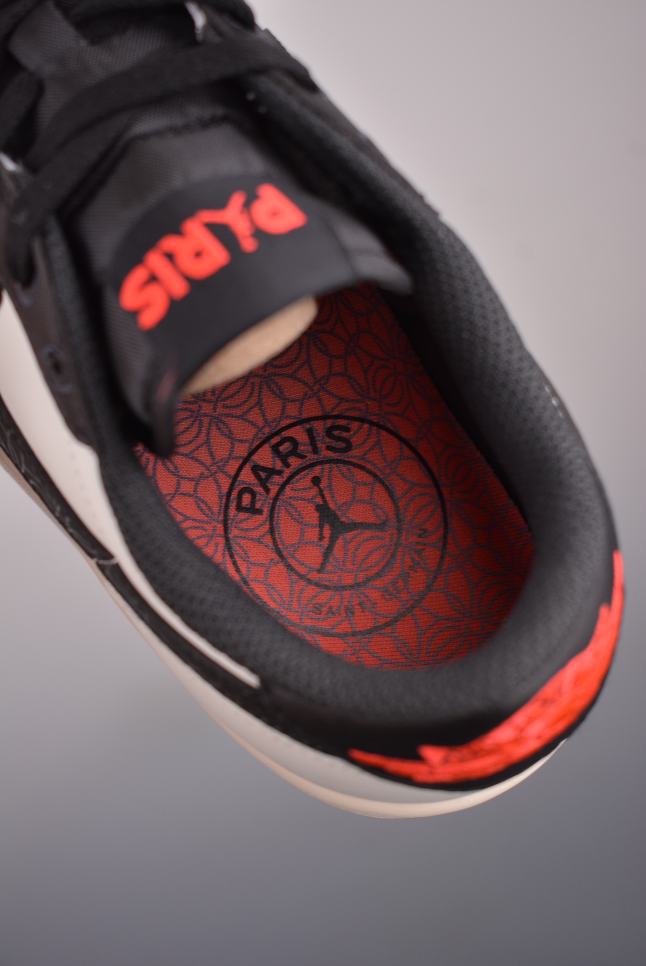 PSG x Nike Air Jordan 1 Retro Low OG Black White Red Toe HF8828-100