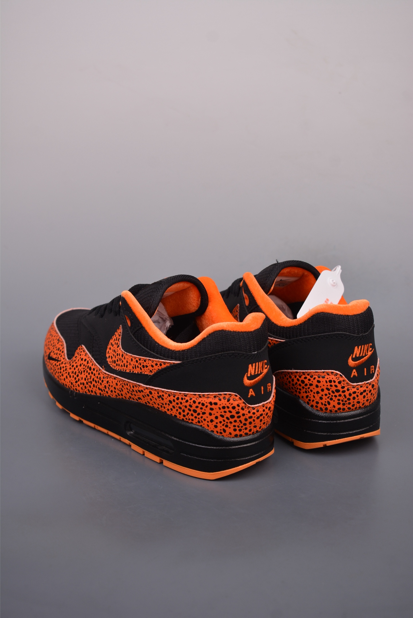 Nike Air Max 1 Original Series Black and Yellow Leopard Print