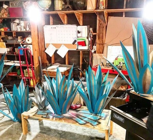 🔥Last Day 50% OFF🔥HandMade Painted Metal Century Plant🔥Buy 2 save 10% & Free Shiping