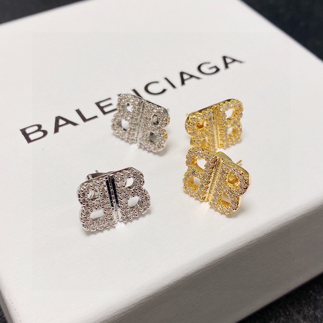 Balenciaga BB diamond earrings