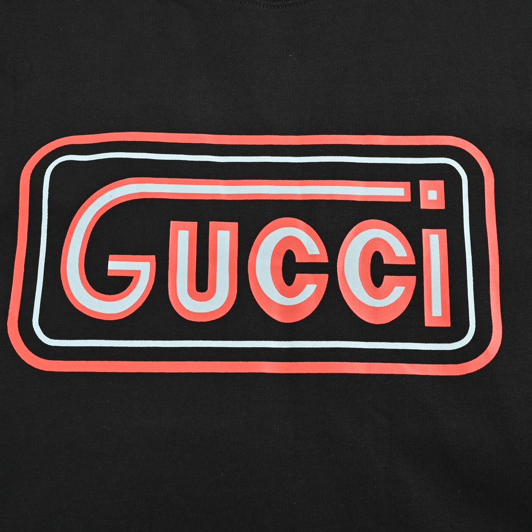 Gucci 24ss square letter print short sleeves