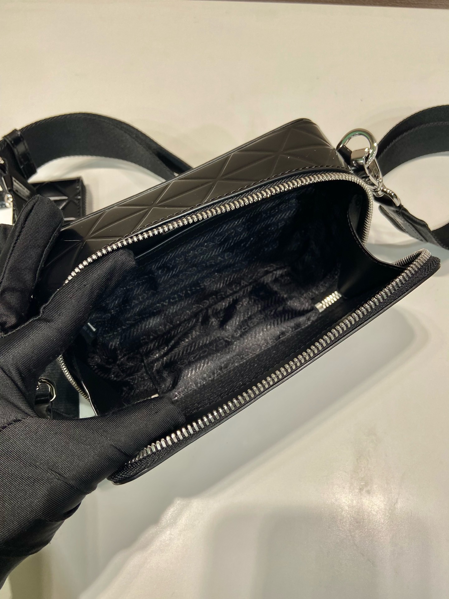 Prada Pressed Grid Camera Bag 2vh070