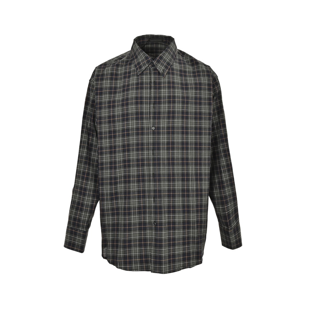 Balenciaga 24ss green plaid shirt