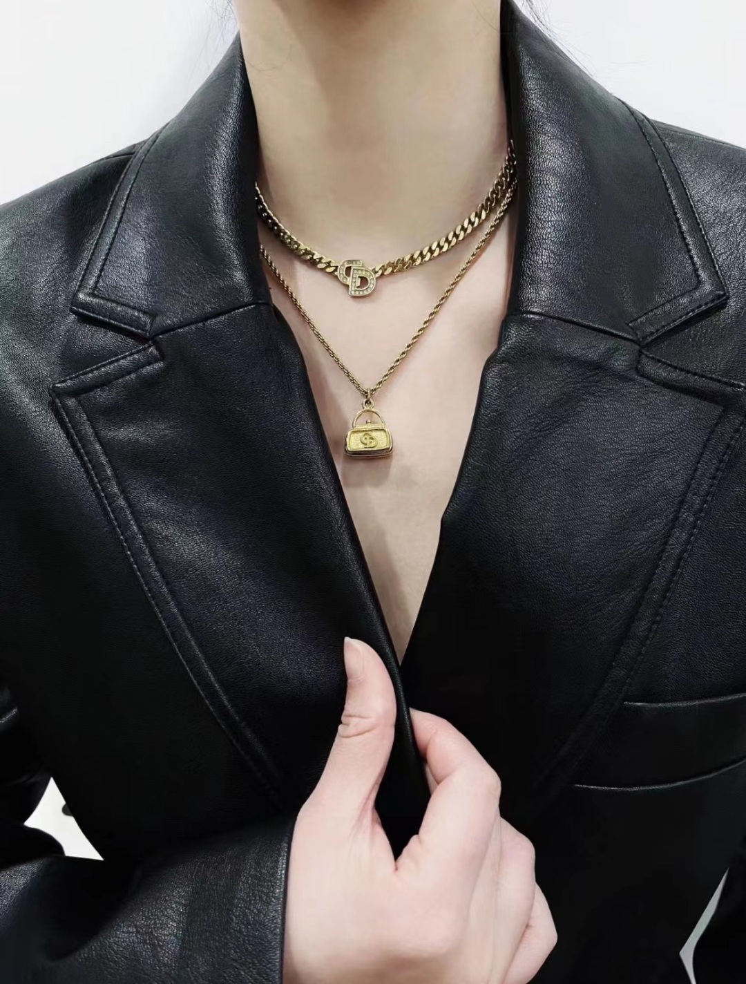 Dior Gold Clutch Necklace
