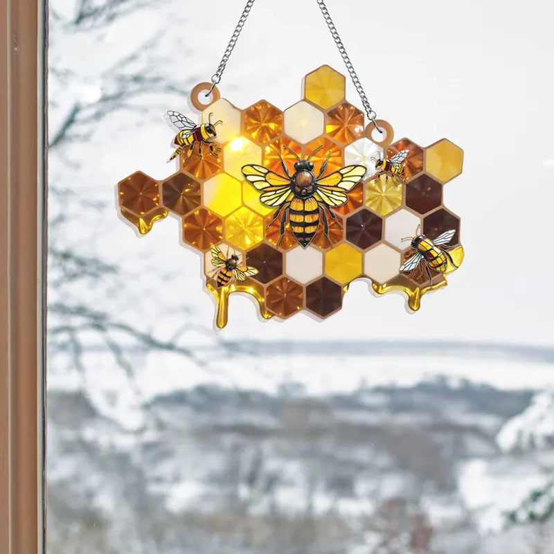 Honey Bee Suncatcher Hanging
