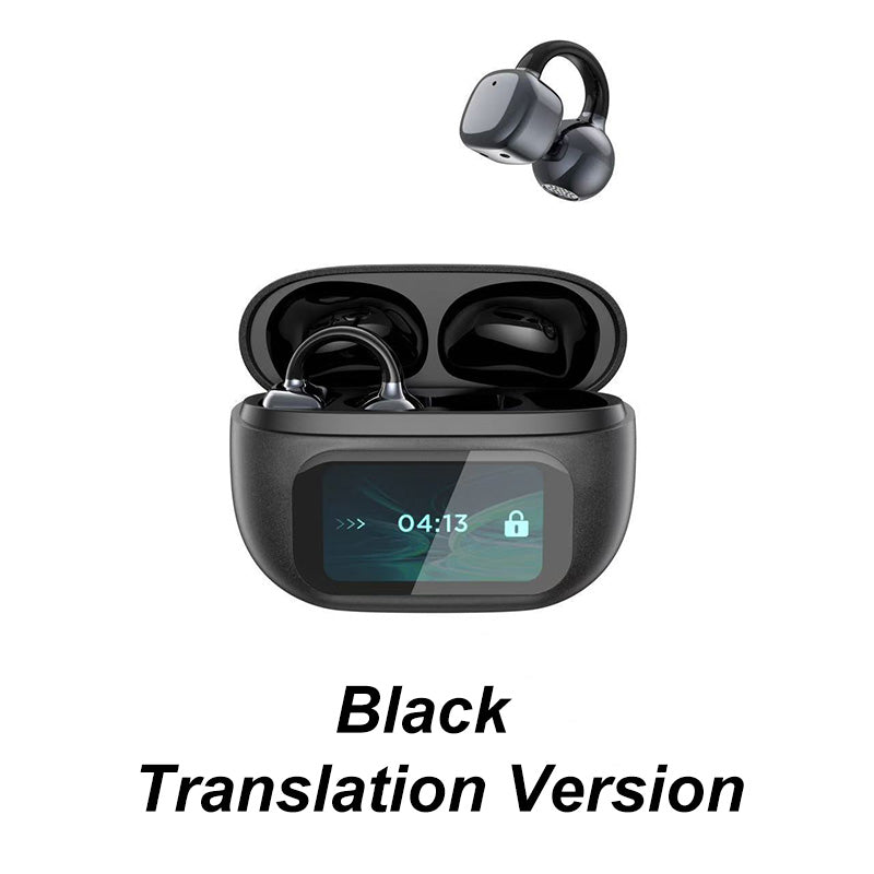 🔥2025 HOT SALE🔥🎧Ear Clip-on Smart Color Screen Intelligent Translation Headset🎧