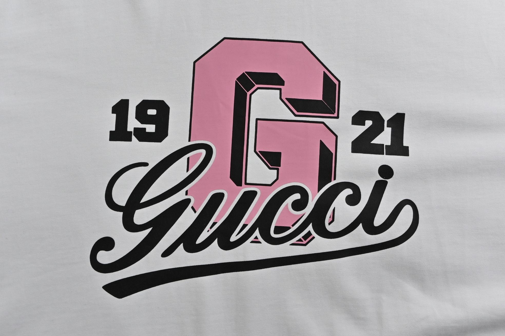 Gucci 25ss pattern lettering logo print short sleeves