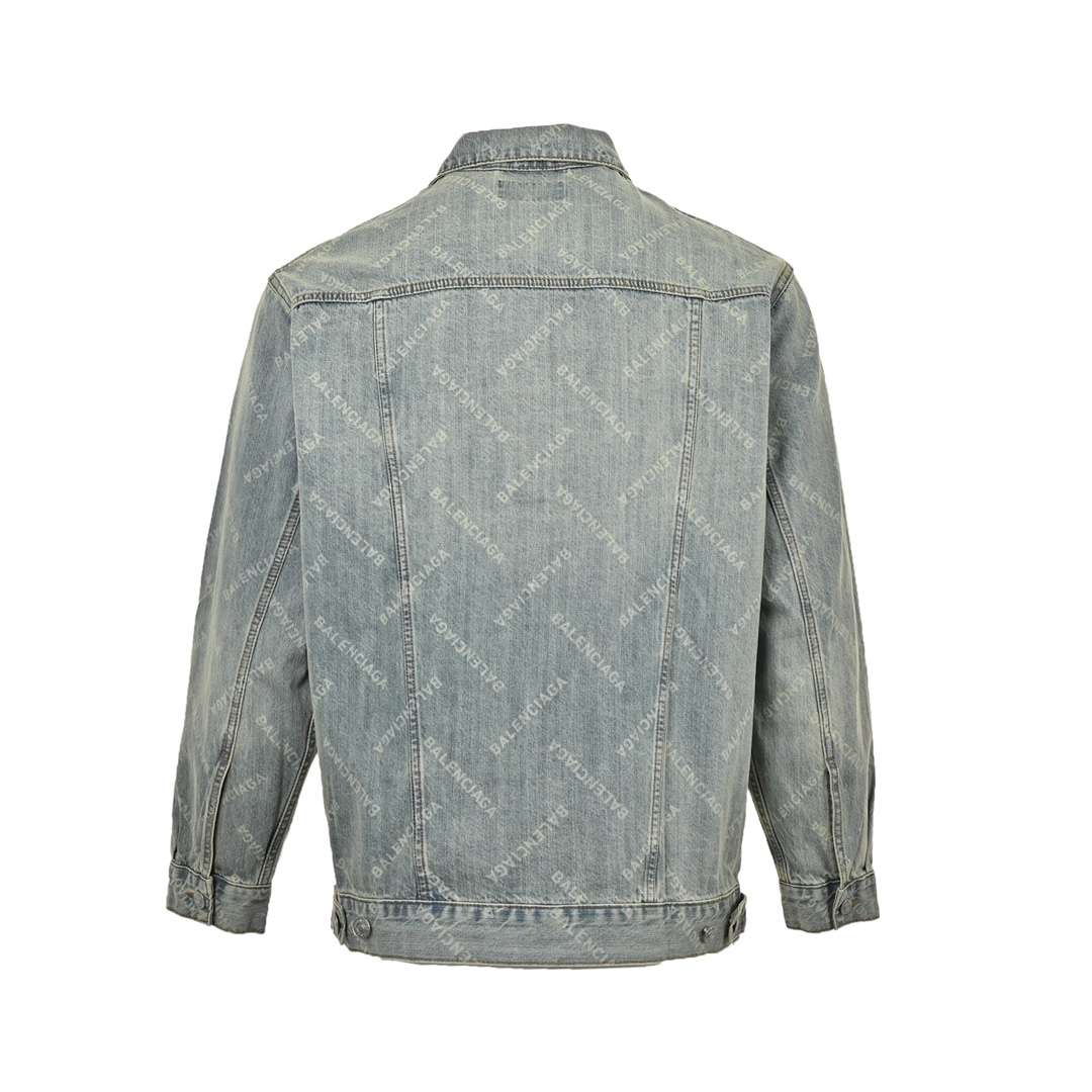 Balenciaga 24Fw laser-printed denim jacket