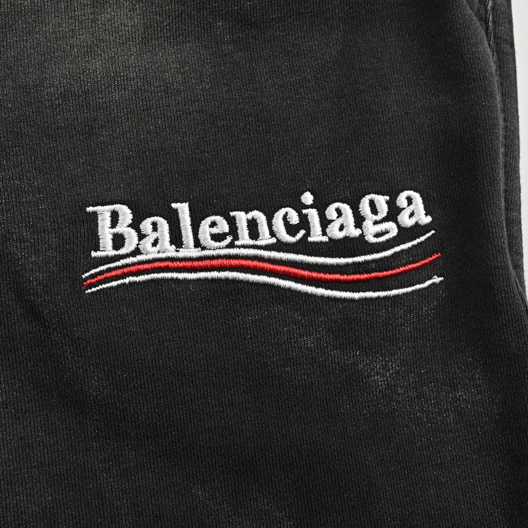 Balenciaga 24Fw Cola Embroidery Fried Snowflakes Wide Leg Pants
