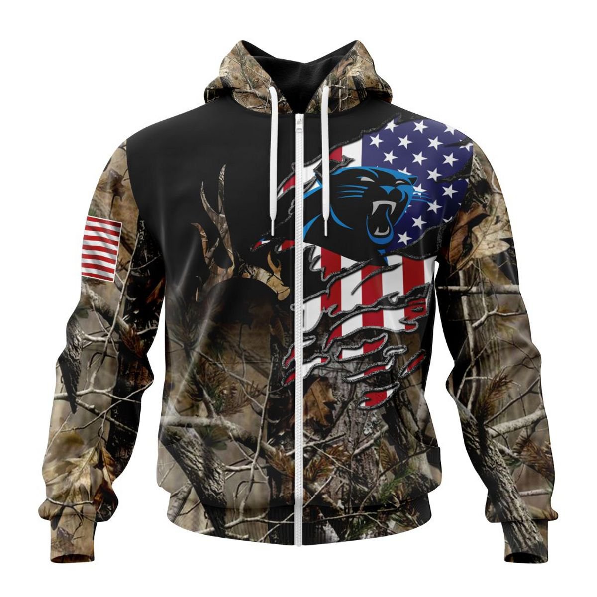CAROLINA PANTHERS 3D HOODIE CAMO REALTREE HUNTING