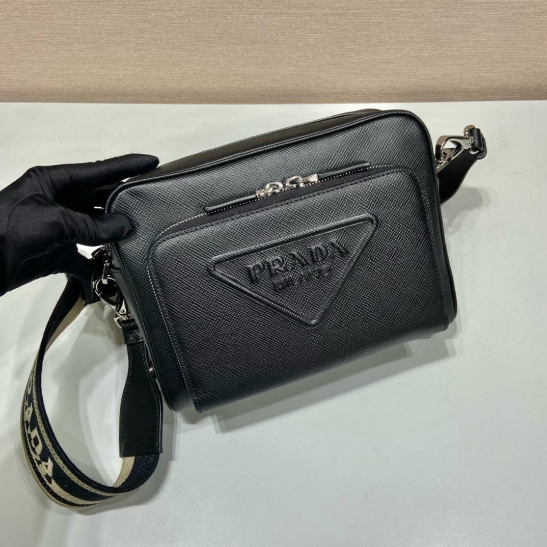 Prada Embroidered Ribbon Men's Crossbody Bag 2VH152