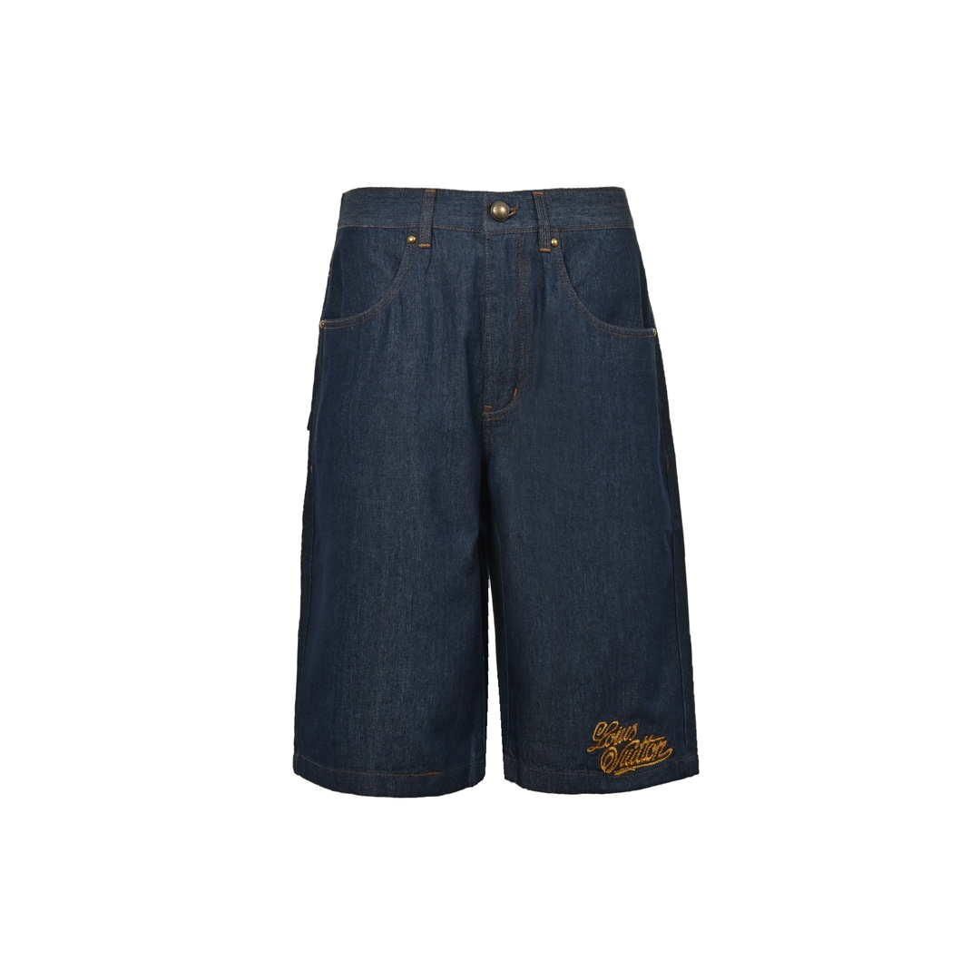 Louis Vuitton 24ss cord embroidered denim shorts