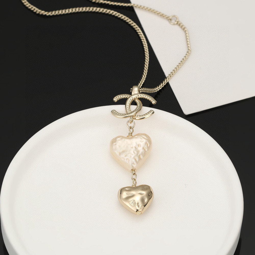 Chanel Pearl Heart Necklace