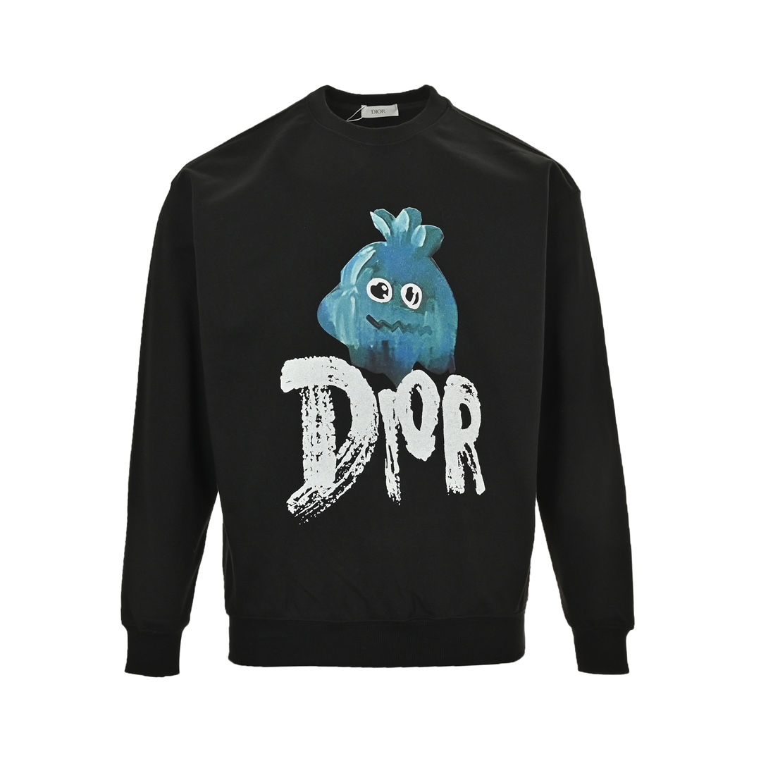 Dior 24Fw carrot print crew neck sweatshirt