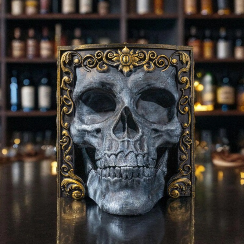 Handmade Skull Wine Bag Dispenser