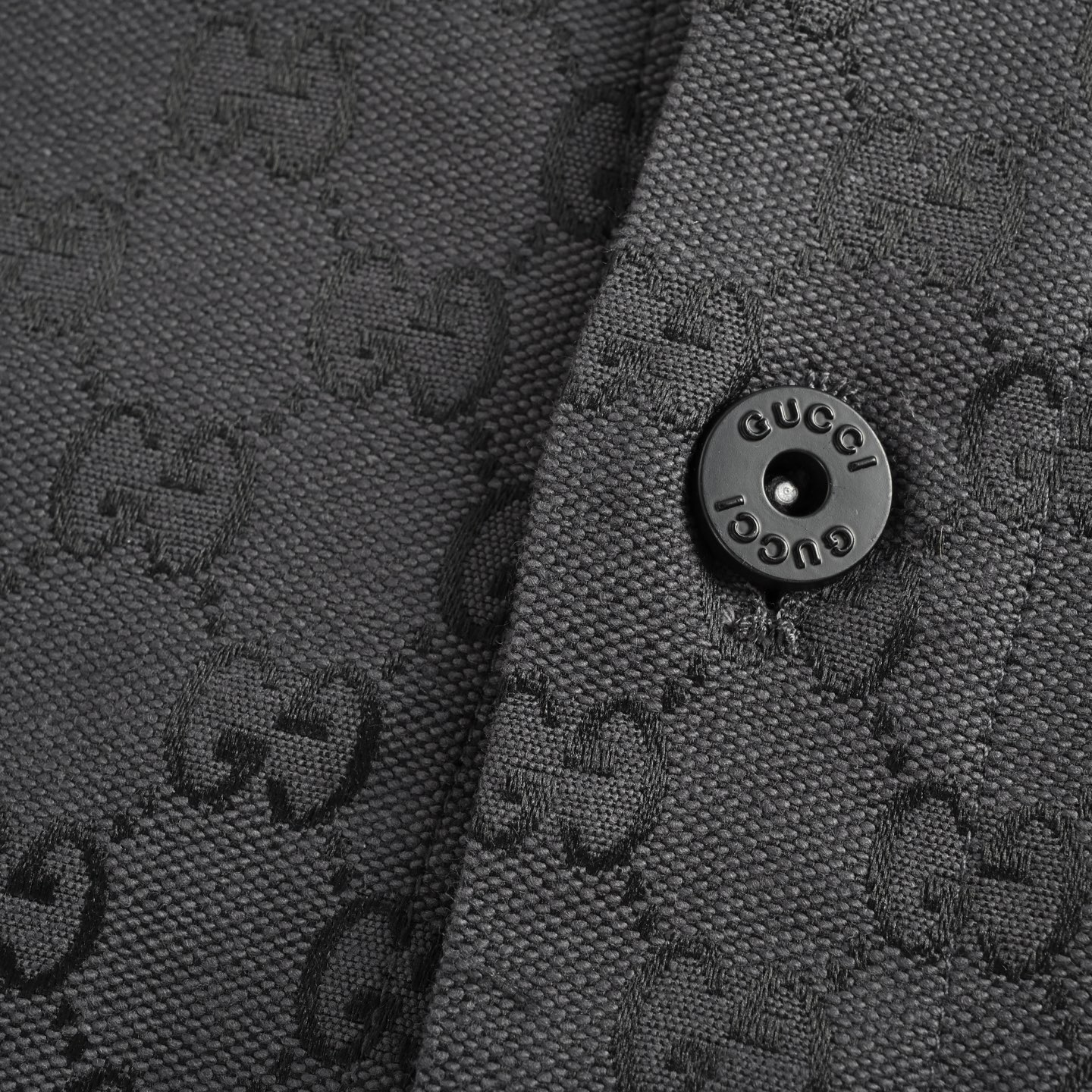 Gucci 25ss full print monogram jacquard suit short sleeve shirt