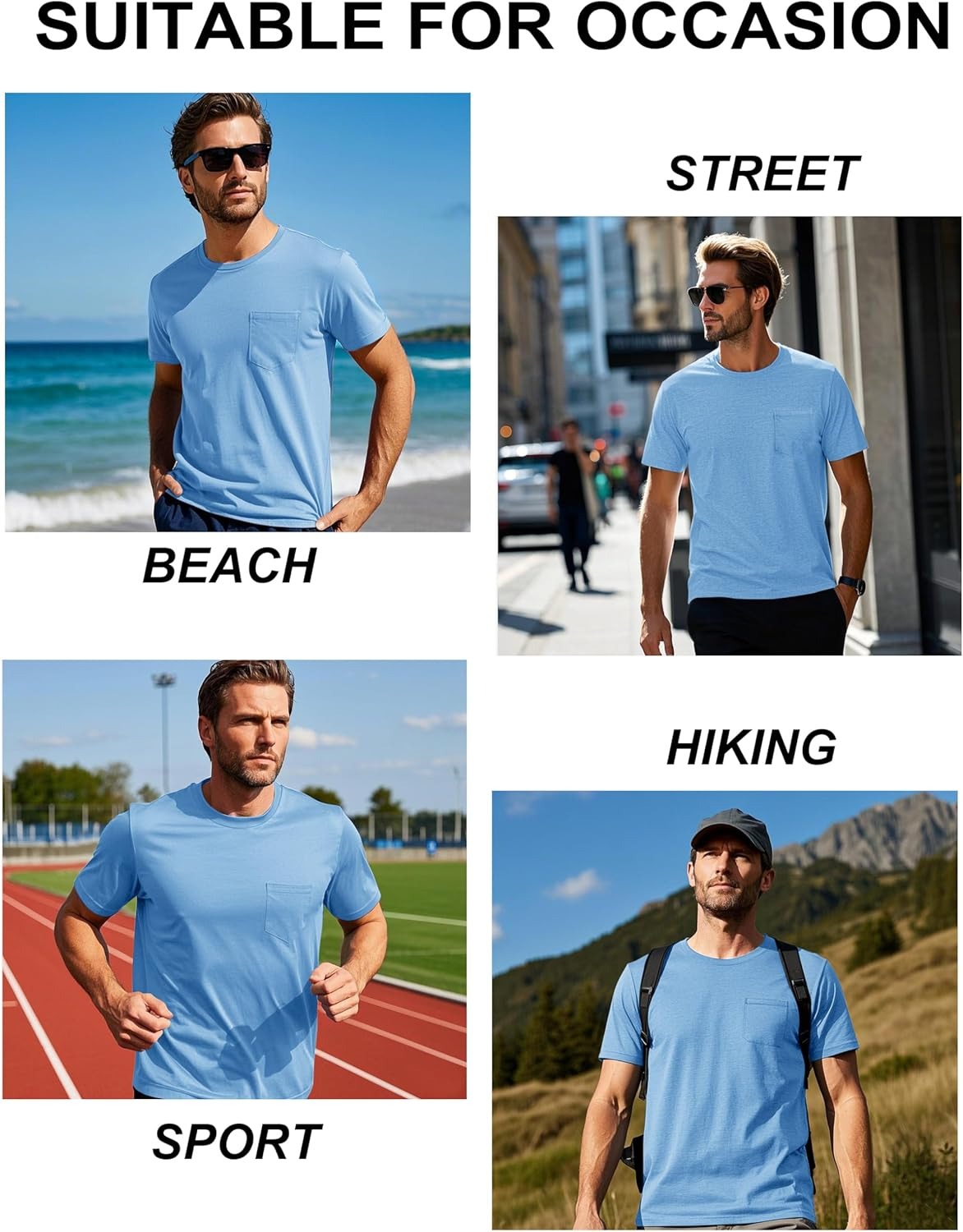 Sun Protection Quick-Drying Men's T-shirt | UPF 50+ | Moisture-Wicking Black Technology