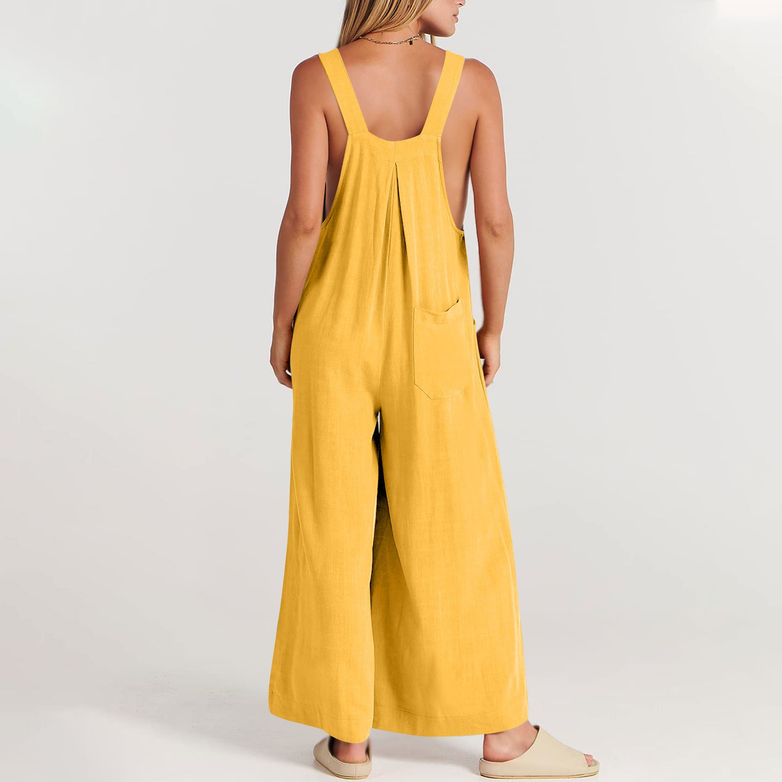 Spring Hot Sale🔥Women's Sleeveless Wide Leg Jumpsuit with Pockets   (Buy 2 Free Shipping)