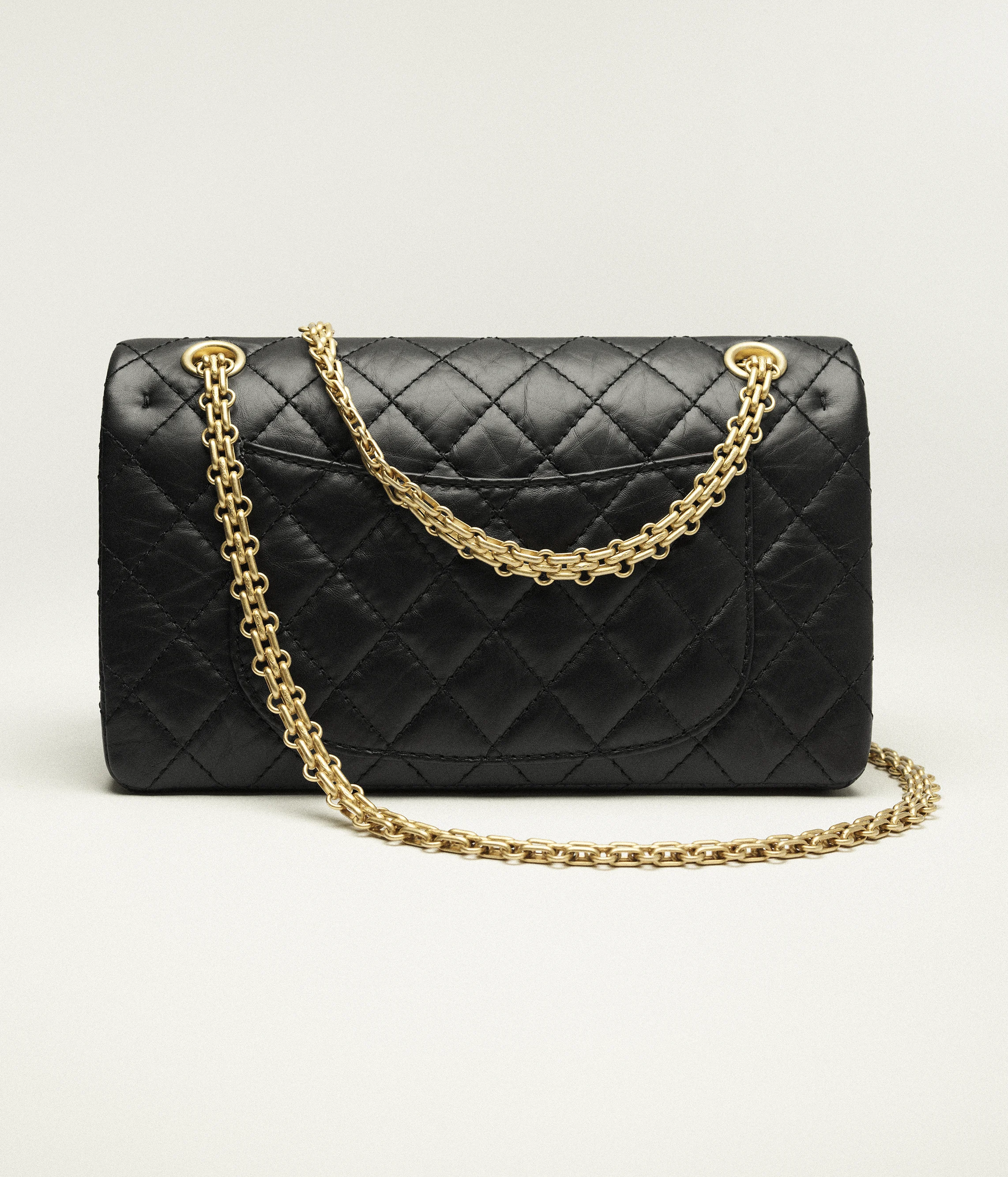 Chanel 2.55 Bag Aged Calfskin & Gold-Tone Metal Black A37587-Y04634-C3906