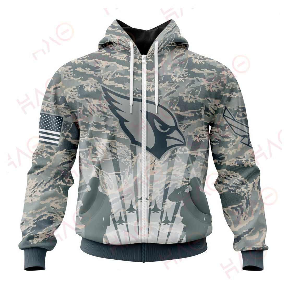ARIZONA CARDINALS 3D HOODIE US AIR FORCE