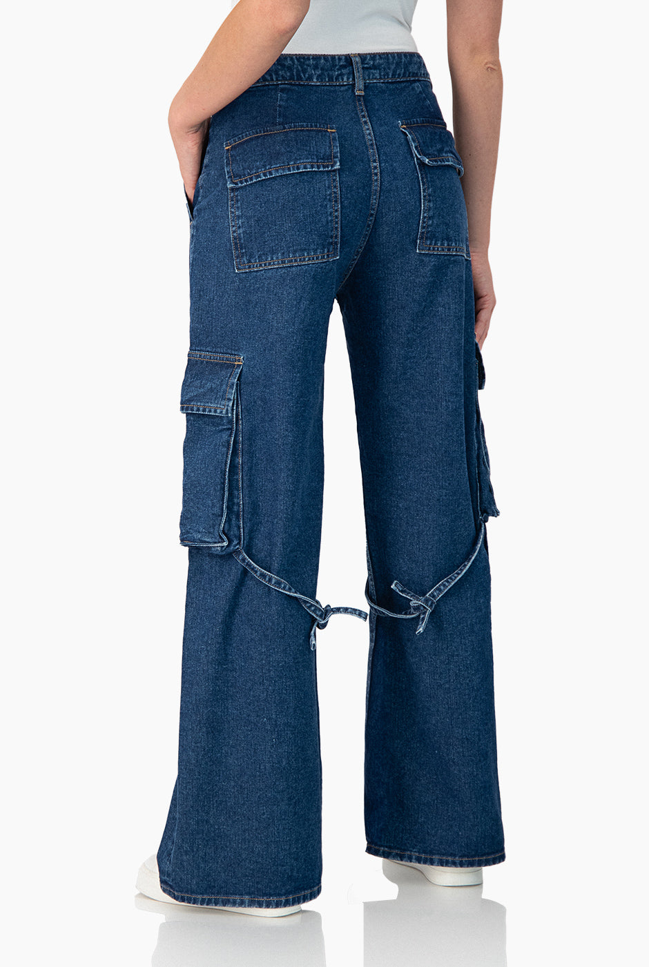 Jeans cargo de pierna ancha