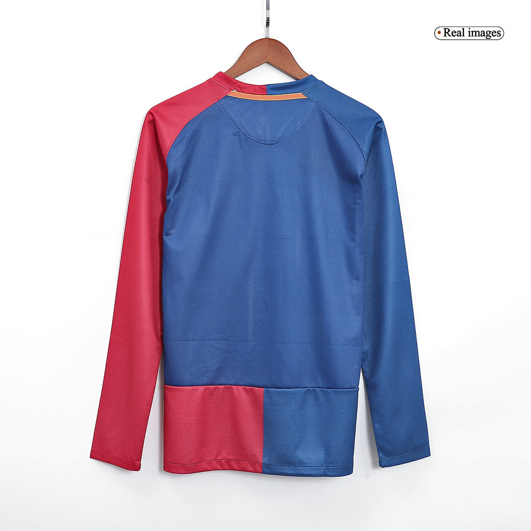 Barcelona Retro Home Long Sleeve Football Shirt 2008/09 - UCL
